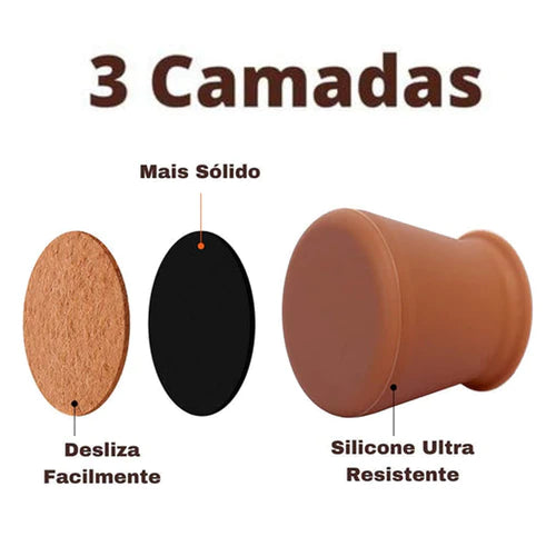 Kit com 16 Peças de Protetor de Pés de Móveis em Silicone